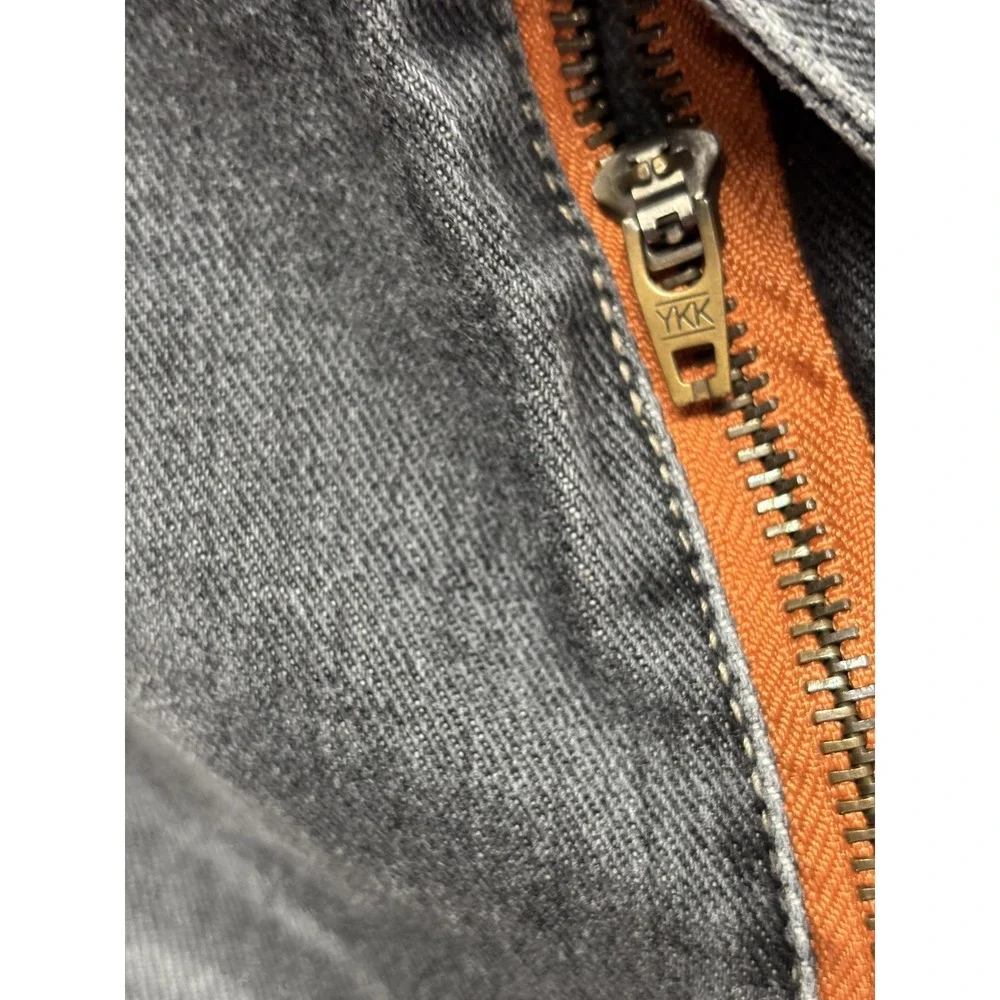 Raw Blue Jeans Mens W34 L34 Gray Cargo Pants Patchwork Badge Streetwear Y2K